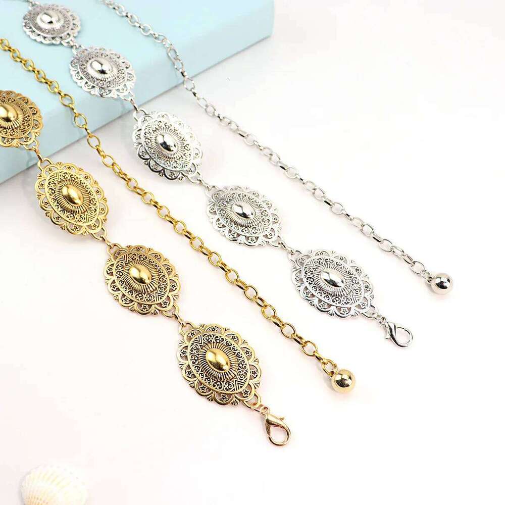 Vintage Engraved Metal Chain Versatile Elegant Women Dress Cincher Fashion Temperament Waist Accessories H260228