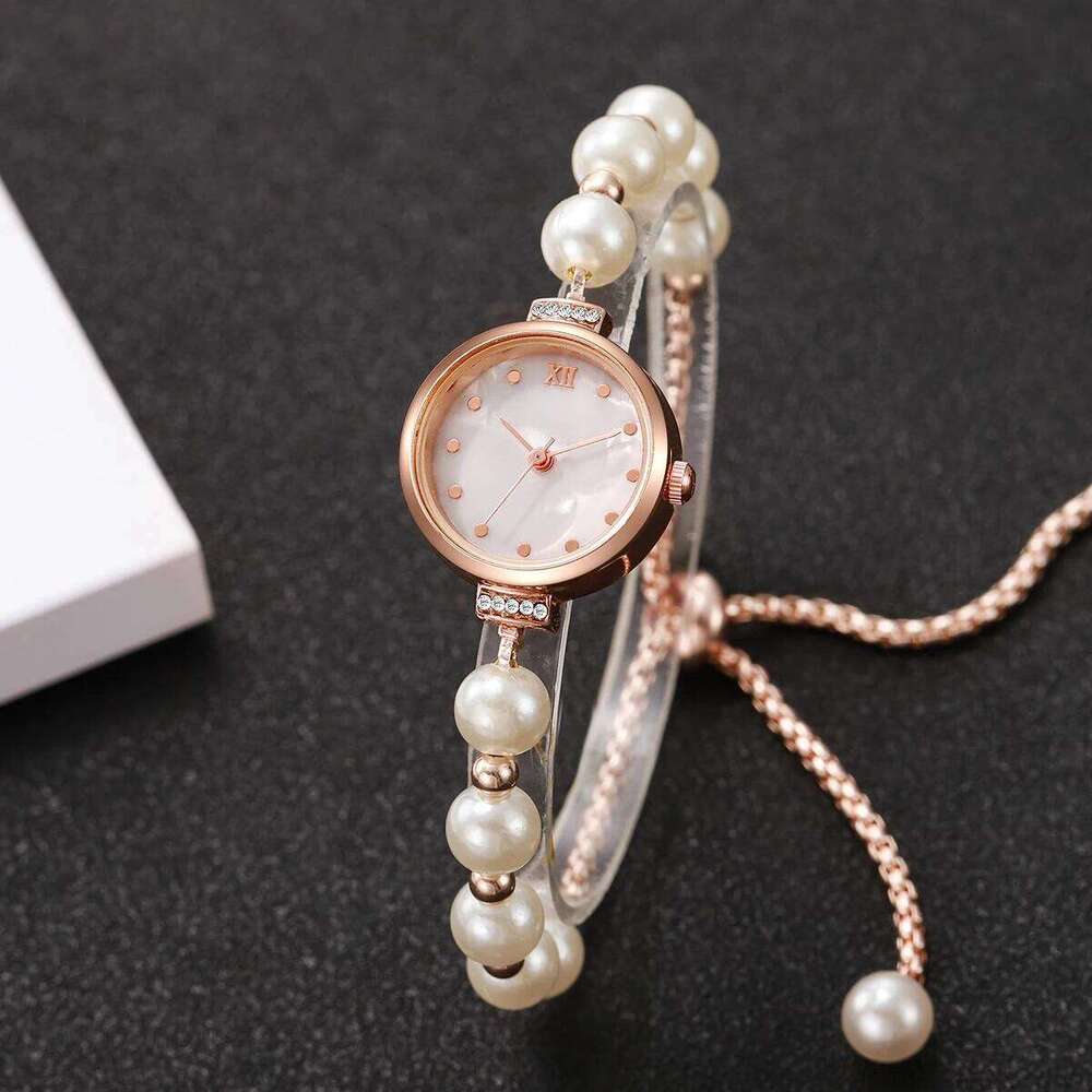 Elegant Pearl Band Women es Fashion Roma Dial Quartz Wrist For Ladies Clock Reloj MujerWithout Box H260228
