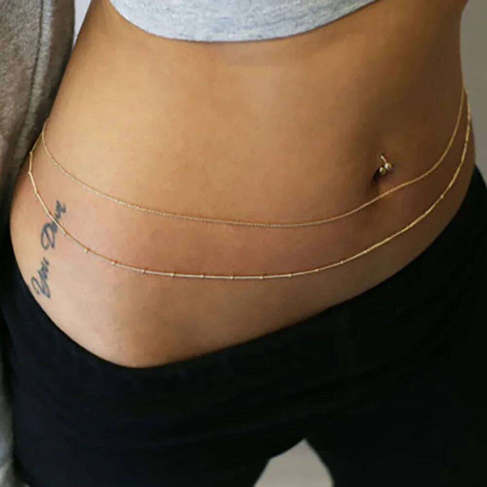 Multilayer Stainless Steel Sexy Sequins Coin Bra Bikini Beach Harness Necklace Waist Belly Body Chain Fashion Jewelry H260228