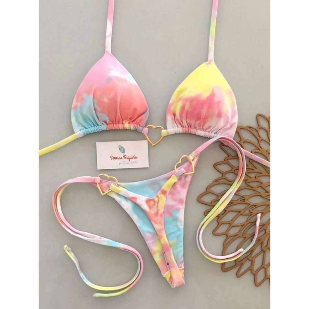 Micro Bikinis 2026 Push Up Women String Swimwear Brazilian Bikini Set Halter Biquini Floral Swimsuit Solid Beachwear Z260301
