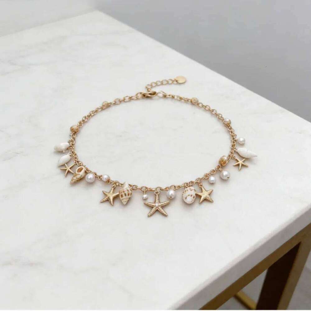 Waist chain, beach bohemian seashell, faux pearl, starfish, conch shell, women's European and American vacation fashion accessor H260228