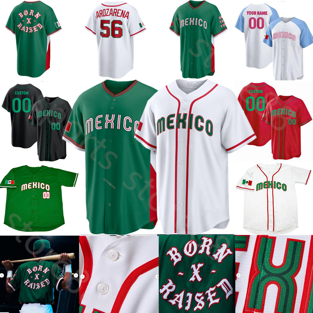Custom S-4XL Top Quality #56 Arozarena #30 Kirk #5 Thomas Jersey Team Mexico Baseball Jersey Mexico World Baseball Classic Jerseys