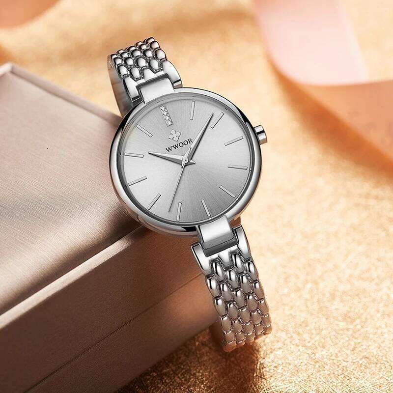 WWOOR For Fashion Elegant Dress Top Brand Steel Waterproof Quartz Wrist Women Female H260228