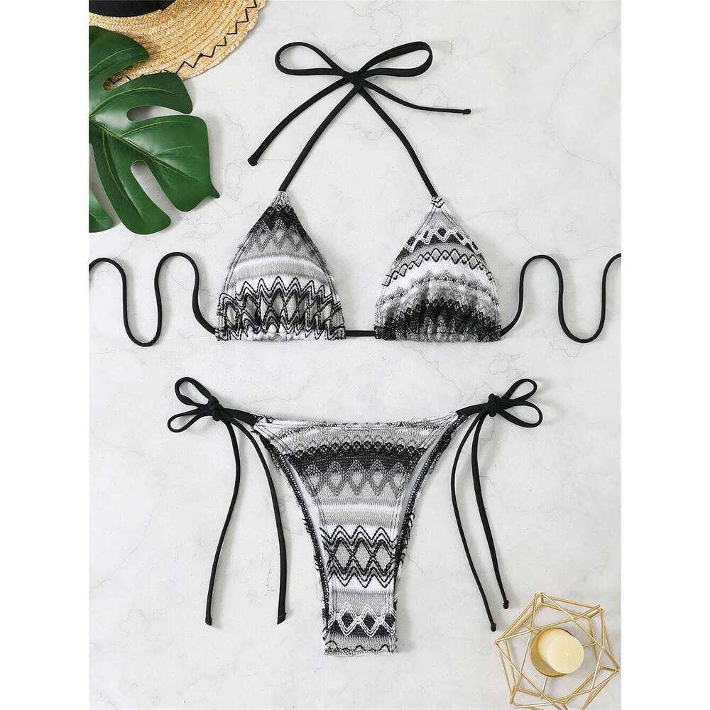 Boho Jacquard Bikinis Sets Embroidery Y2K Swimsuit Push Up Bikini Thong Vacation Swimwears Women Retro Beach Outfit Bathing Suit Z260301