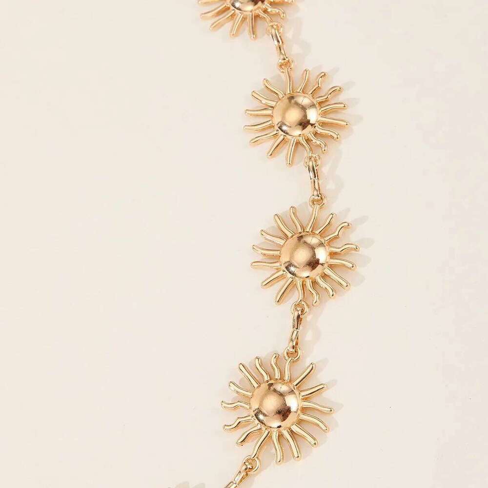 Golden sunflower metal trendy waist chain adjustable hottie dress suit accessories H260228