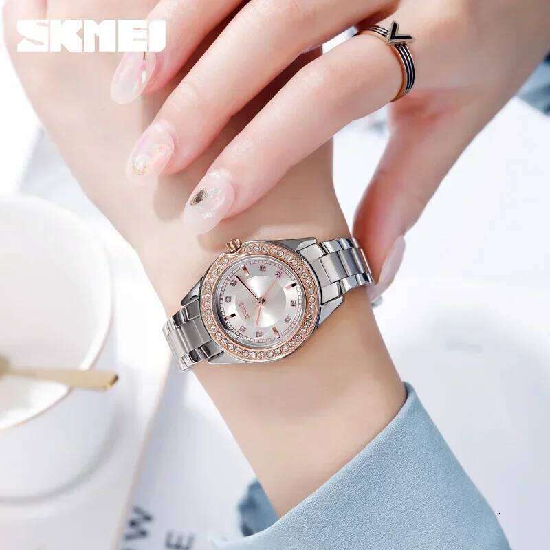 SKMEI 1534 Quartz Innovative Diamond Wristes Lady es Waterproof Stainless Steel Strap reloj mujer Fashion Women H260228