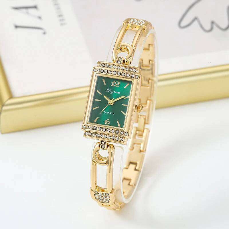 Casual Niche High-End for Women, Fashionable Wrist, Light Diamond-Encrusted Rectangular Women's , Quartz H260228