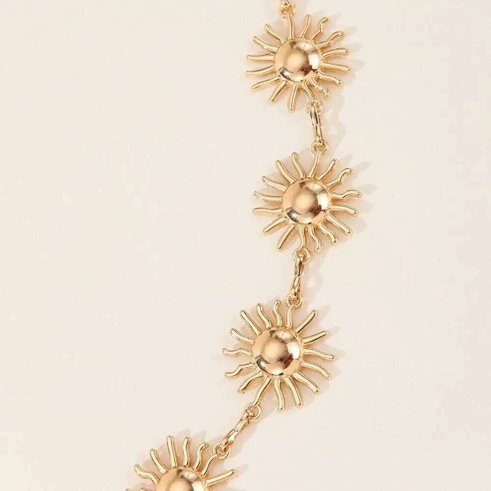 Gold/Silver Women Adjustable Hottie Style Sunflower Dress Waist Chain Women's Fashion Accessories H260228