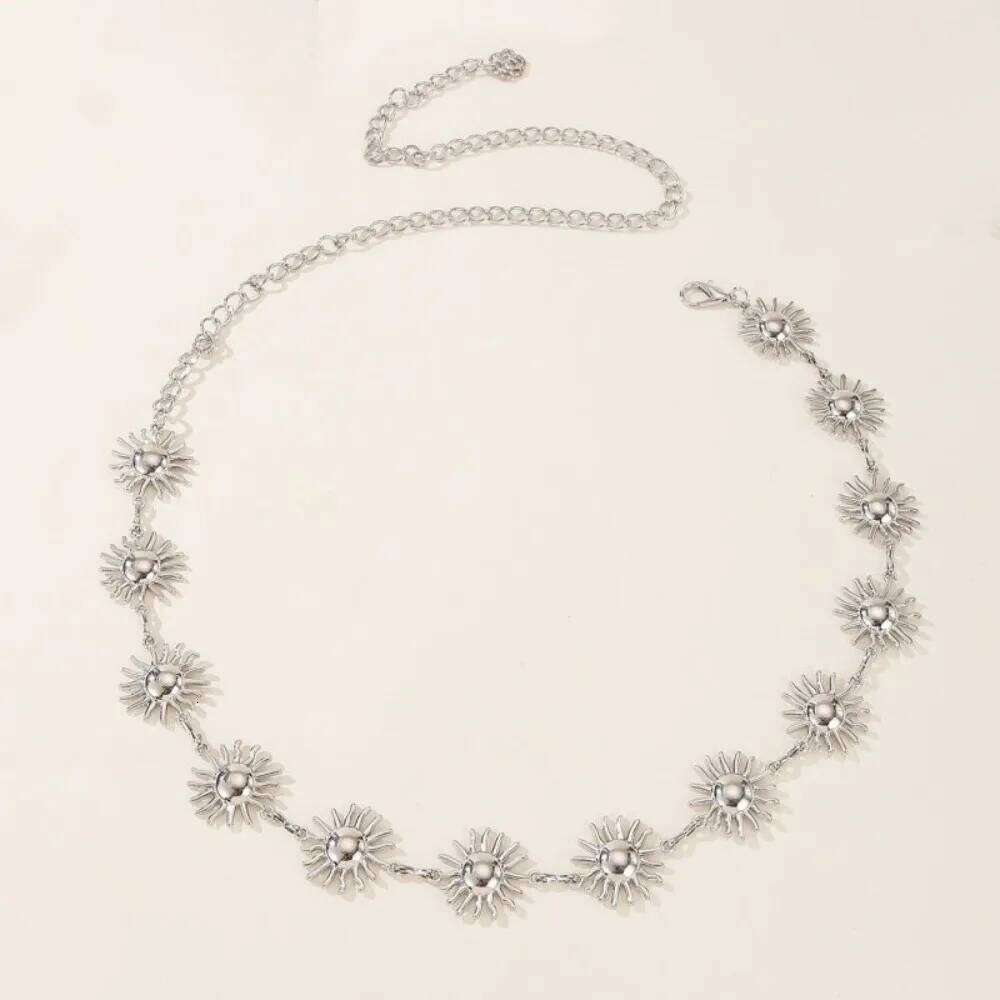Gold/Silver Women Adjustable Hottie Style Sunflower Dress Waist Chain Women's Fashion Accessories H260228