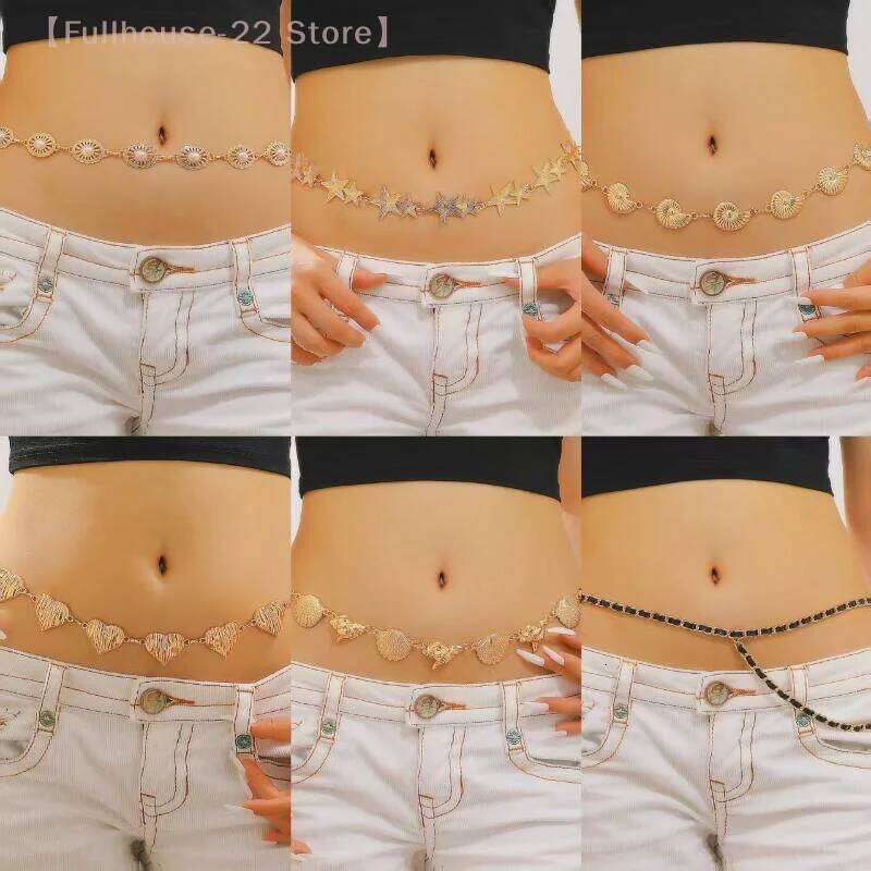 MAX-221Pc Stylish Versatile Style Women's Metal Waist Accessories Decorative Bikini Belly Chain Belt Body Jewelry H260228