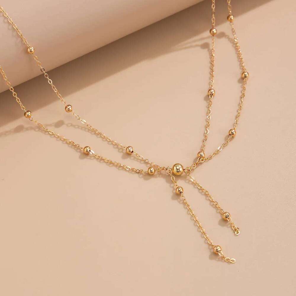 Boho round bead tassel pendant waist 2025 simple sweet creative gold color metal girl body chain fashion jewelry H260228