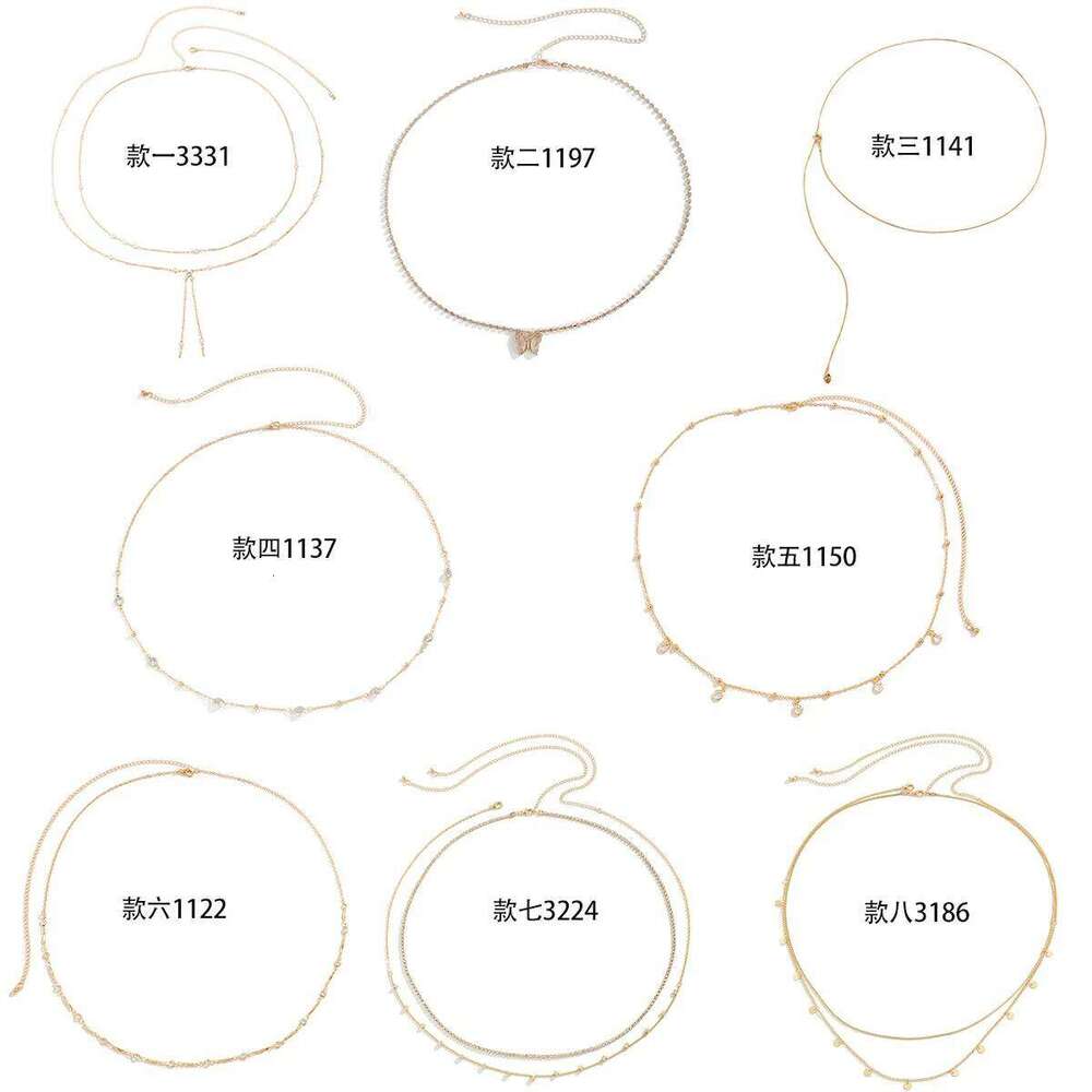 Hip Hop Metal Double Layer Pants Body Imitation Crystal Fashion Sexy Adjustable Waist Chain 2023 H260228