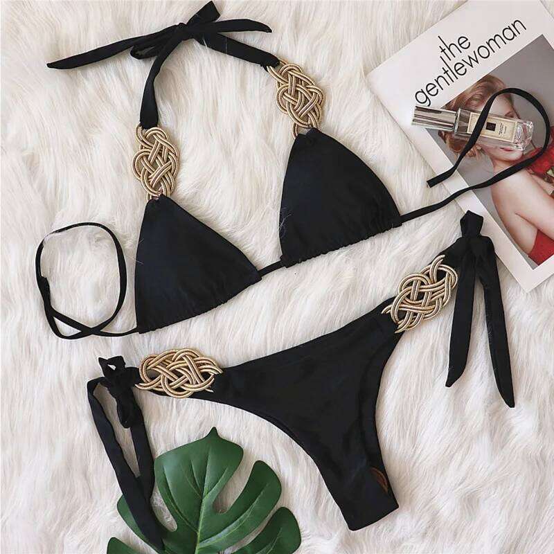 Black Sexy Bikinis 2026 Women's Swimwear Female Swimsuit Swimming Wear Bathing Suits Brazilian Bikini Set Beachwear Pool Bather Z260301