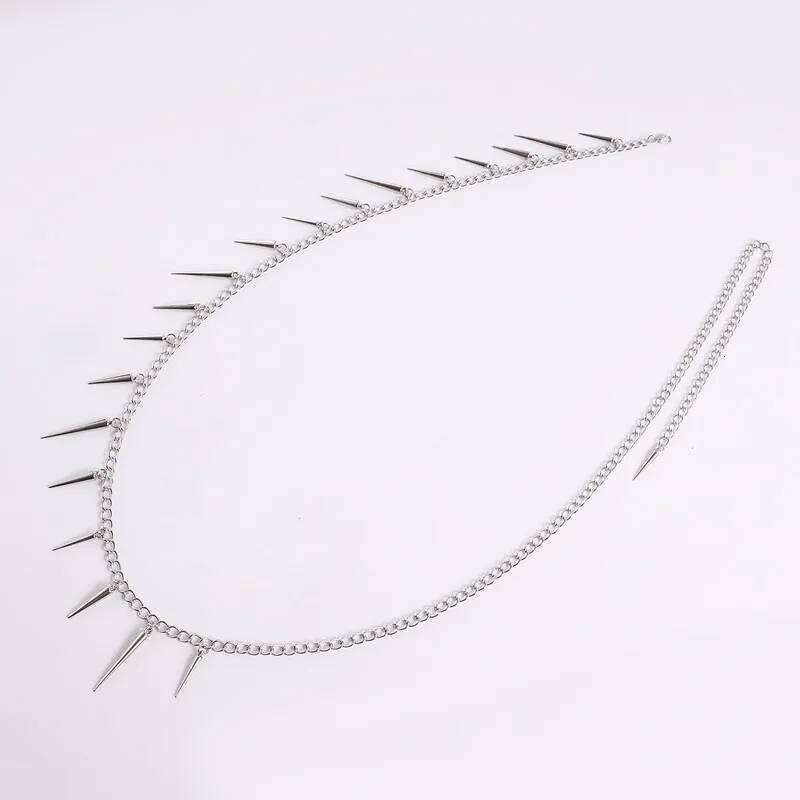 Punk Hip High Waist For Women Silver Color Metal Chain Waistband Party Dress Belts Accessorie H260228