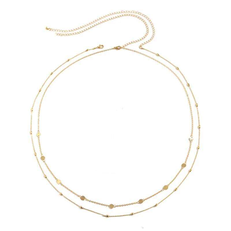 14K Gold Plated STAINLESS STEEL Layered Cuban Pearl Satellite Beads Belly Belt Body Jewelry Waterproof Waist Chains for Women H260228