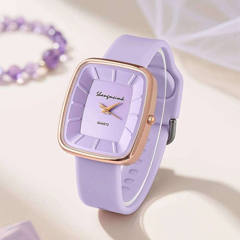 Fashion Square Womens Quartz Wrist Elegant Silicone Band Ladies es Reloj Mujer H260228