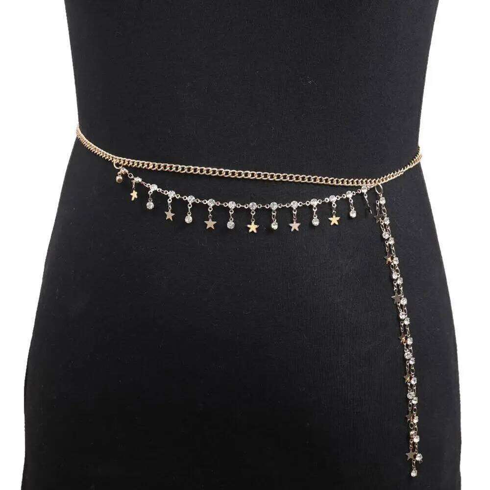 2025 New Fashion Punk Tassel Belly Chains for Waist Women Luxury Shine Sexy Body Chain Y2K Jewelry Minimalism Accessories H260228
