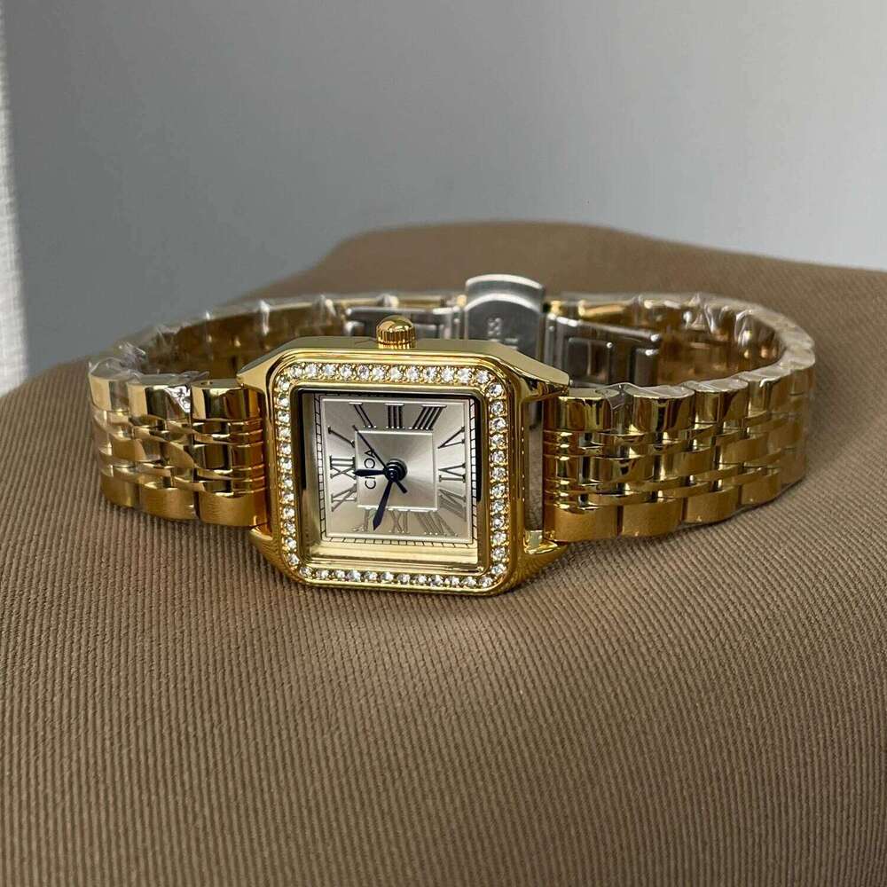 CILOA Square Retro High Quality Workplace Gold Stainless Steel Strap Trendy Fashion Compact Waterproof Quartz H260228