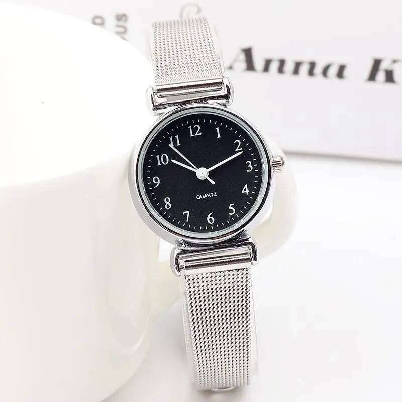 6PCS Women's Fashion Arabic Dial Steel Mesh Band Quartz Diamond Jewelry SetWithout Box H260228