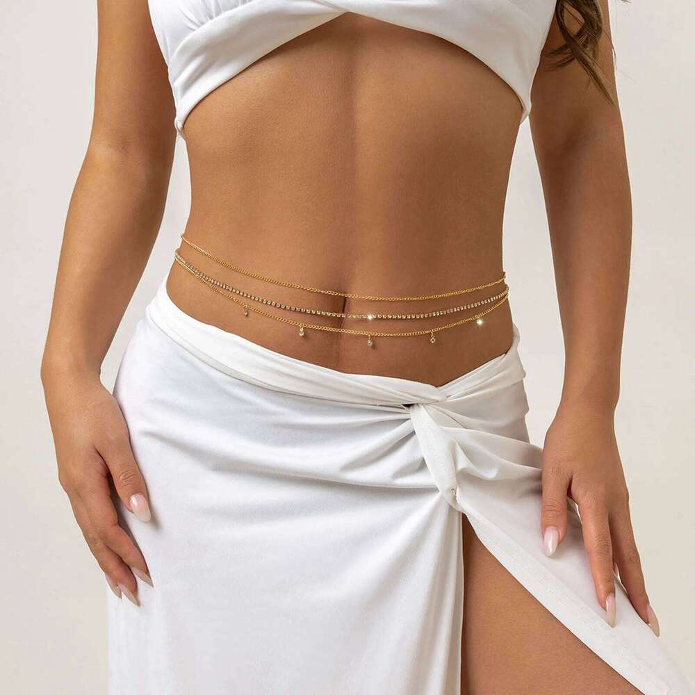 Dress Belts Men Female Of Fringe Beads And Metallic Chain Waistband Fashion Jewelry With Maternity Belt Pregnancy Support H260228