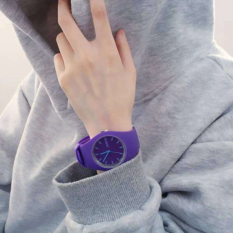Men Women Cream Color Ultra-thin Fashion Gift Silicone Strap Leisure Geneva Sport Wrist Women's Jelly es H260228