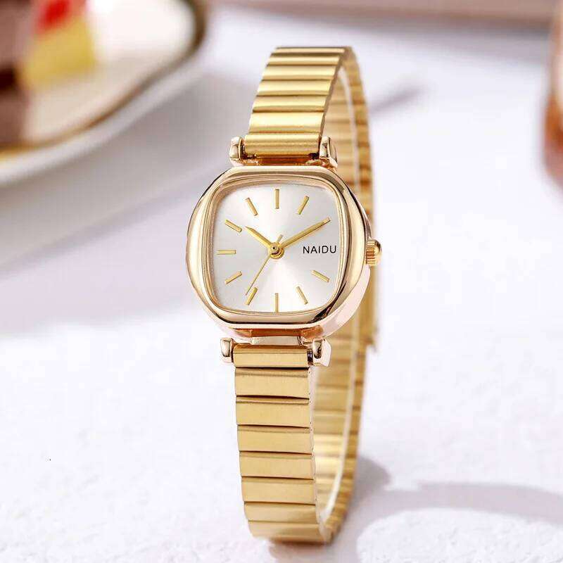 Women's square small plate bamboo strap , fashionable and simple quartz H260228