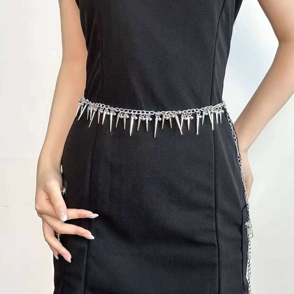 Cross Border Jewelry Personalized Punk Spike Rivet Pendant Waist Fashion Minimalist Versatile Body Chain Belt H260228