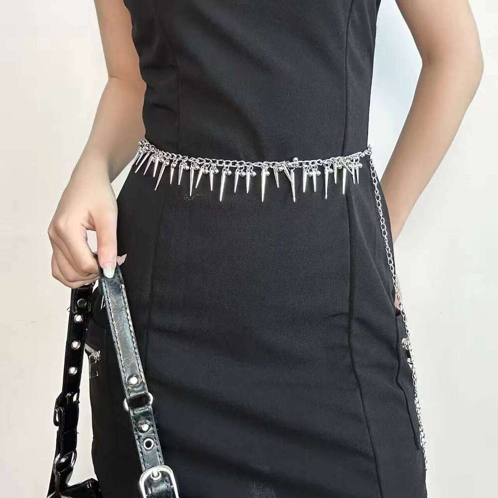 Cross Border Jewelry Personalized Punk Spike Rivet Pendant Waist Fashion Minimalist Versatile Body Chain Belt H260228