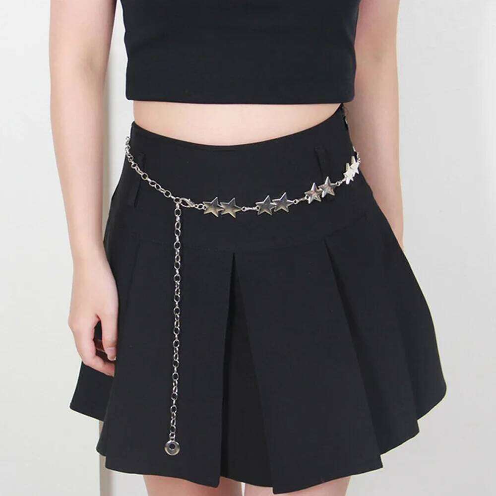 Fashionable Metal Versatile Butterfly Star Chain Clothes Waist Decoration Belt Apparel Accessory for Women H260228