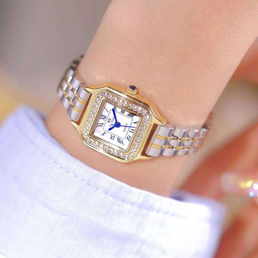Women Diamond Roman Dial Ladies es Fashion Elegant Stainless Steel Square Quartz Female Wrist H260228