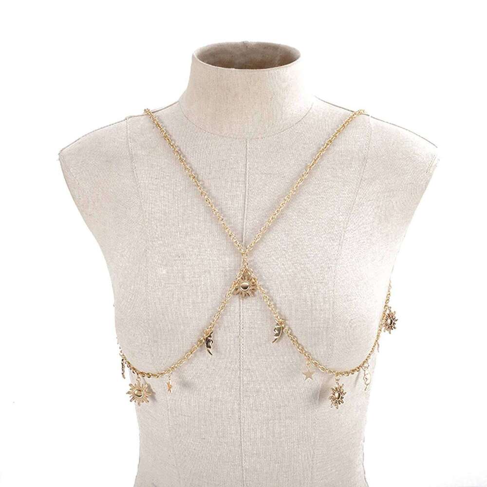 Women's Moon Star Charm Waist Sexy Women Tassel Metal Link Belly Chain Body Jewelry Party Beach Summer Accessories H260228