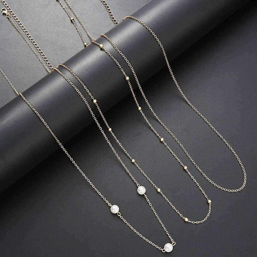 3Pcs Simple Boho Bikini Belly Chains for Women Sexy Gold Silver Color Imitation Pearl Waist Trendy Summer Beach Body Chain H260228