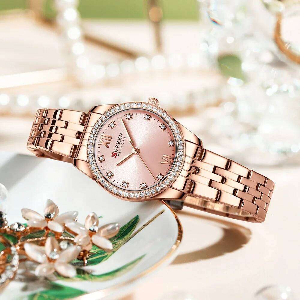 CURREN Brand Waterproof Quartz Stainless Steel Strap Diamond Fashion High Quality Ladies Reloj Mujer H260228