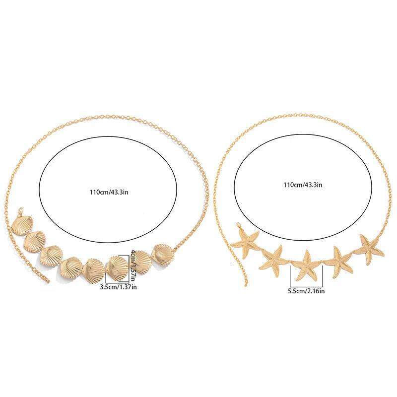 Ethnic Style Starfish Shell Waist Chain Bohemian Versatile For Women High-end Dress Waistband Retro Simple Belt Gifts H260228