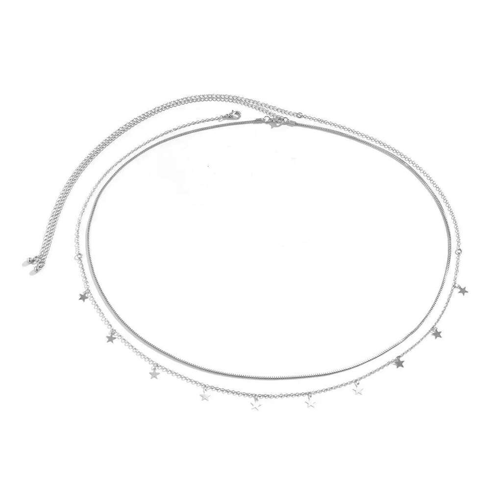 Geometric Street Shot Star Body Summer Women's Bikini Accessories Fashion Trend Metal Pentagram Tassel Sexy Waist Chain H260228