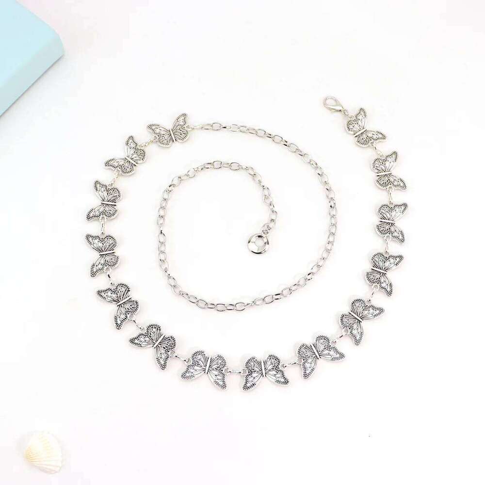 Fashion Vintage Ethnic Waist Chain Women Girls Adjustable Butterfly Body Belt Belly Jewelry Tassel Design for Dresses Jeans H260228