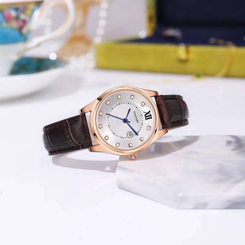 Fashion Women's Sun Pattern Calendar Water Belt Quartz Inlaid Diamond H260228
