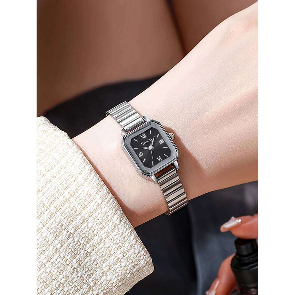 Women's exquisite high appearance level simple mixed bar dial bamboo steel band quartz . H260228