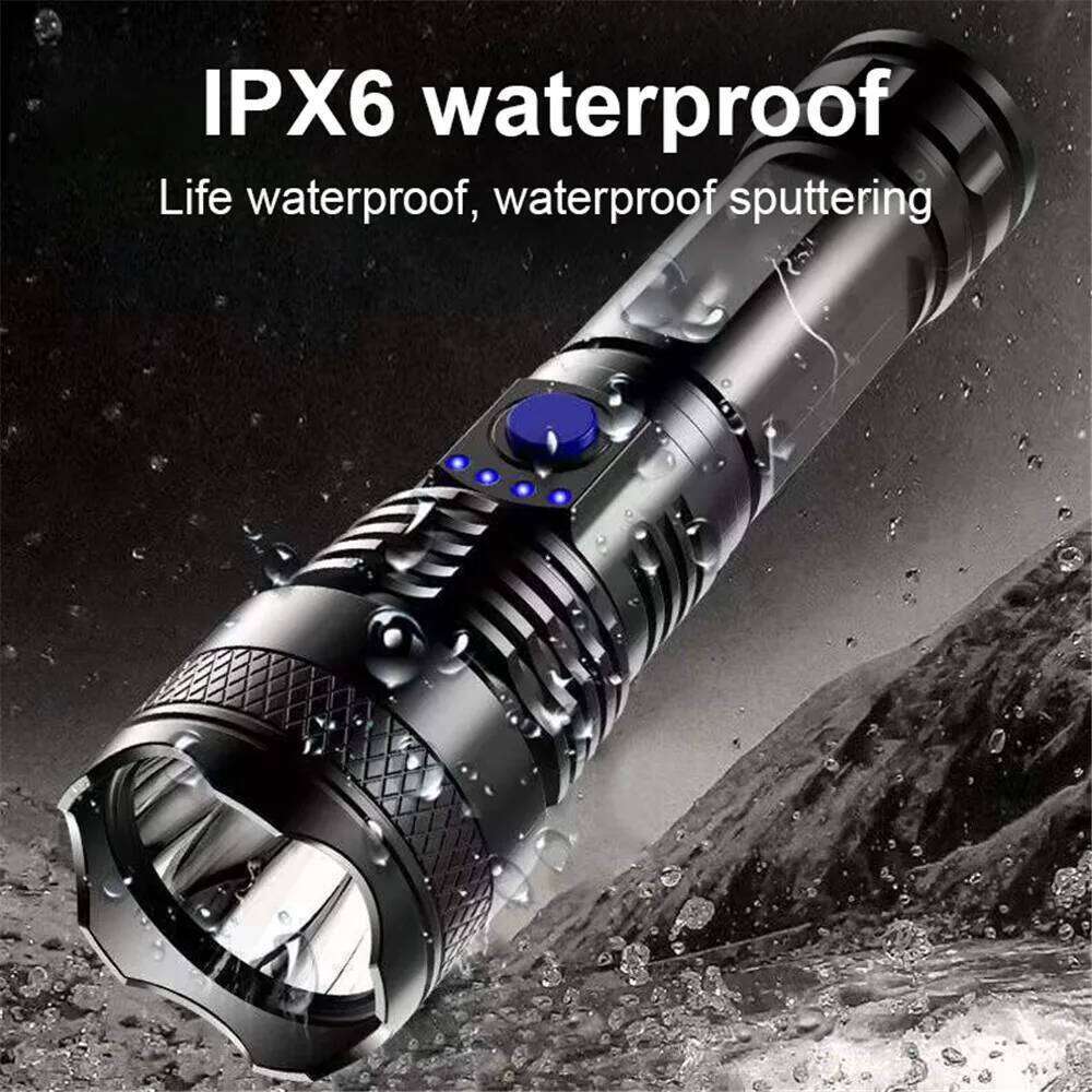 USB 300 Minute Chargeable Flashlight Strong Light 3 Modes Hand Lamp 18650 Battery Torch Waterproof Camping Hiking Night Patrol Z260301