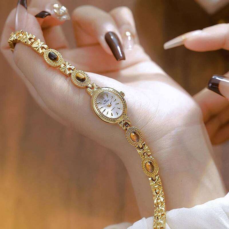 Oval Women Brand Dress Quartz Small Dial Ladies Wrist es For Rhinestone Gold Female Clock H260228