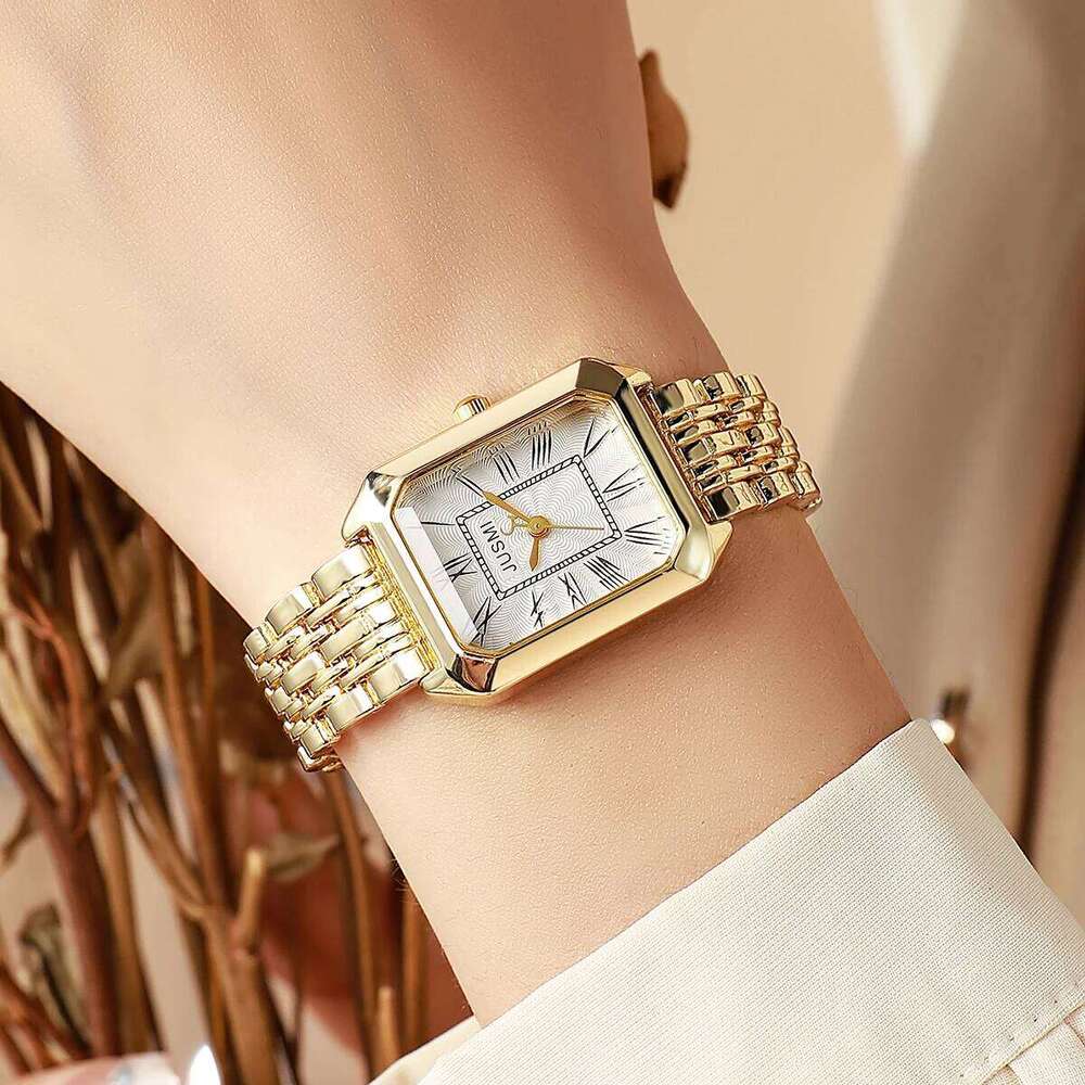 Light Fashion All-match Square Roman Graduated Quartz Women's for Christmas and Halloween Holiday Gifts H260228