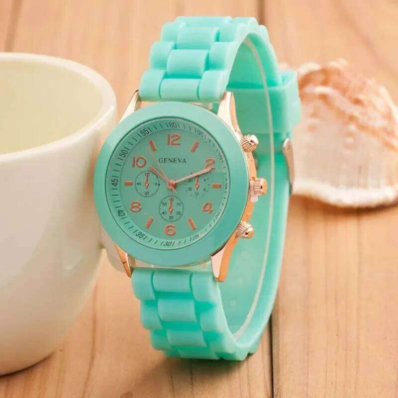 Geneva Silicone Women Ladies Fashion Dress Quartz Wrist Female clock Jelly Colorful children's men Leisure H260228