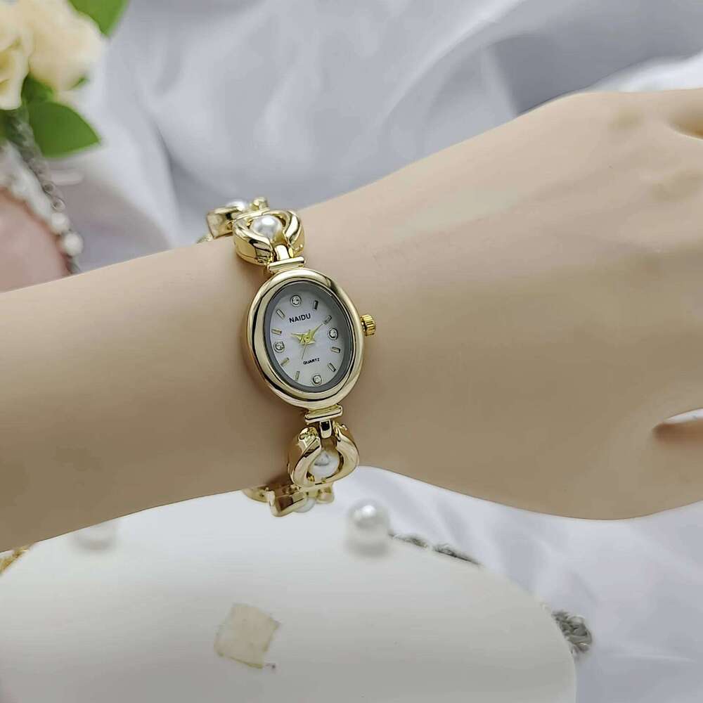 New oval women's steel strip antique imitation pearl H260228