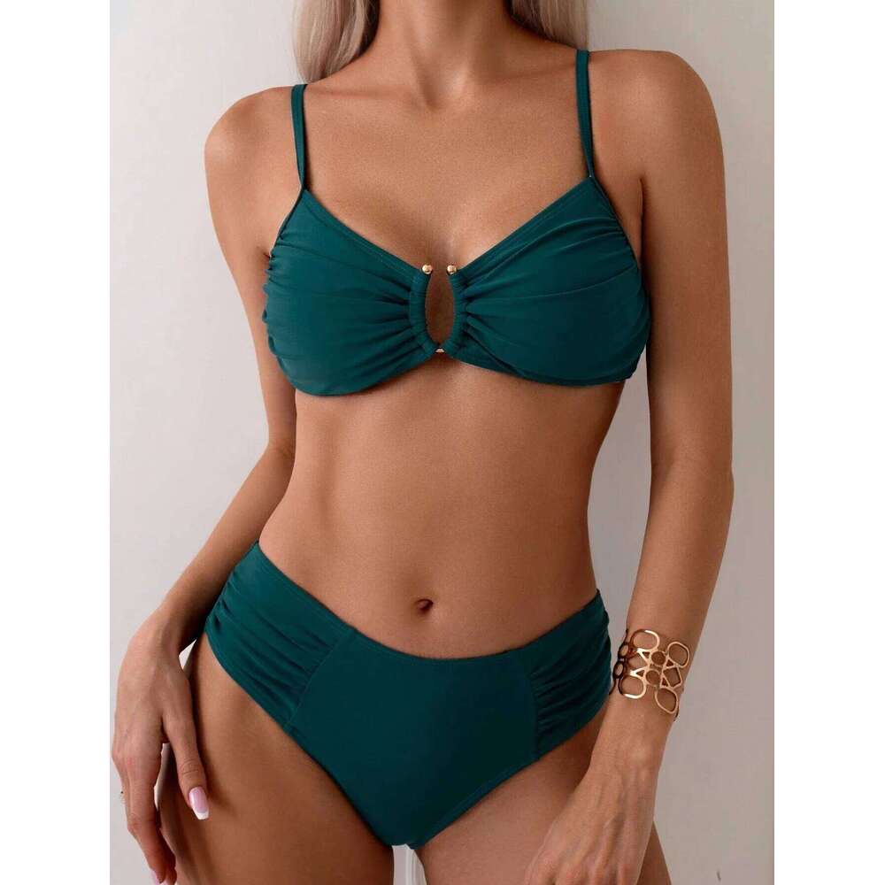 2025 U-wire Bikini Women Sexy Strappy Swimwear Female Solid Swimsuit Bathers Bathing Swimming Swim Suit Beachwear Z260301