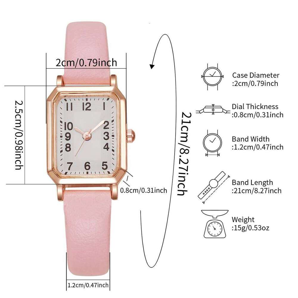 Fashion Rectangle Arabic Dial Women Quartz es Casual Leather Strap Wrist Ladies Clock Reloj Mujer H260228