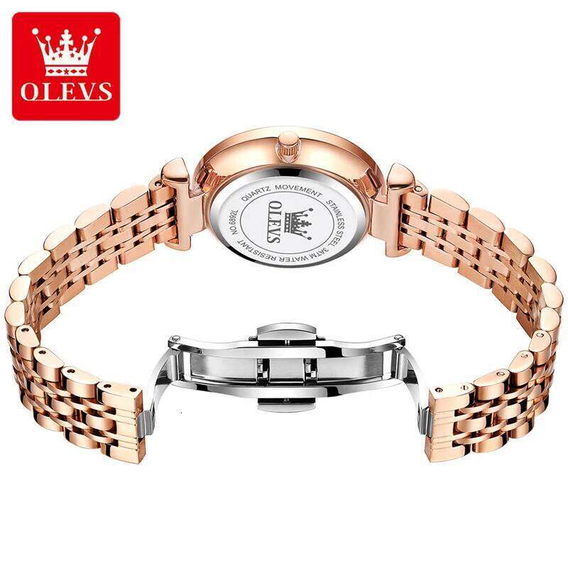 OLEVS Brand Quartz for Women Stainless Steel Waterproof Fashion Diamond Ladies es Relogio Feminino H260228