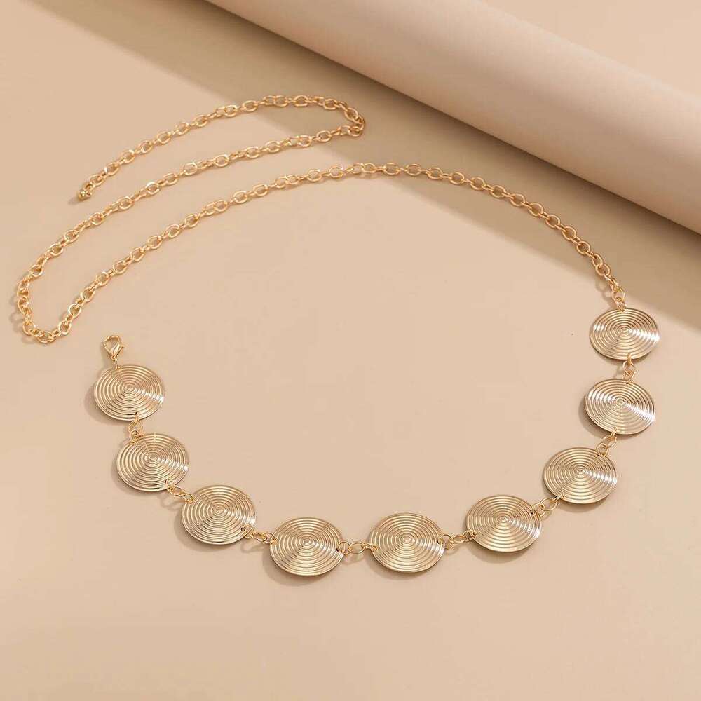 KunJoe Elegant Geometric Circle Flower Belly Waist Chain for Women Bikini Skirt Adjustable Belt Body Jewelry Festival Accessory H260228