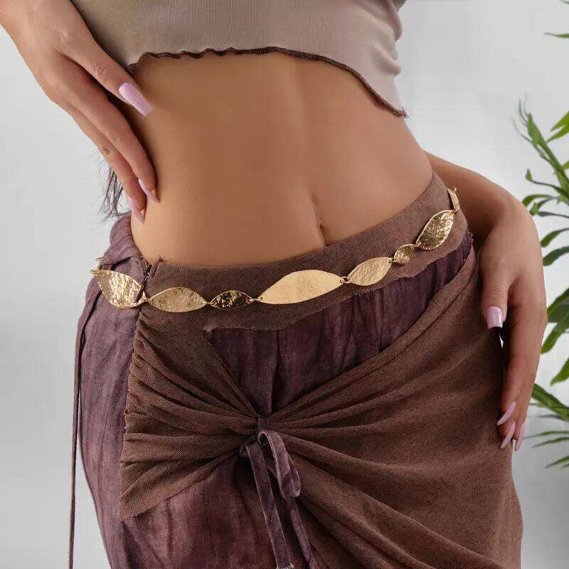 Three Dimensional Metal Waist Chain, Women's Versatile Accessories, Bohemian Style Belt Design, Decorative Matching Skirt H260228