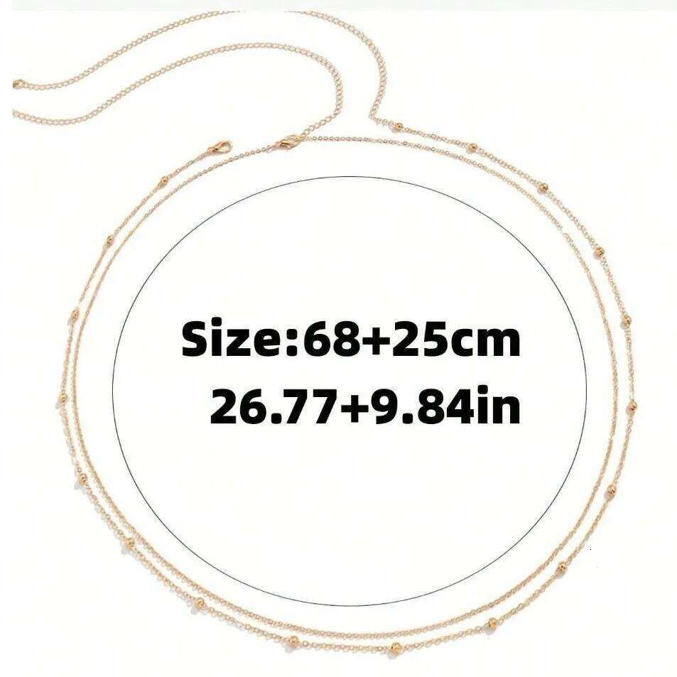 Fashion Sexy Round Bead Double Simple Metal Thick Body Chain Women's Belly Waist Decoration H260228