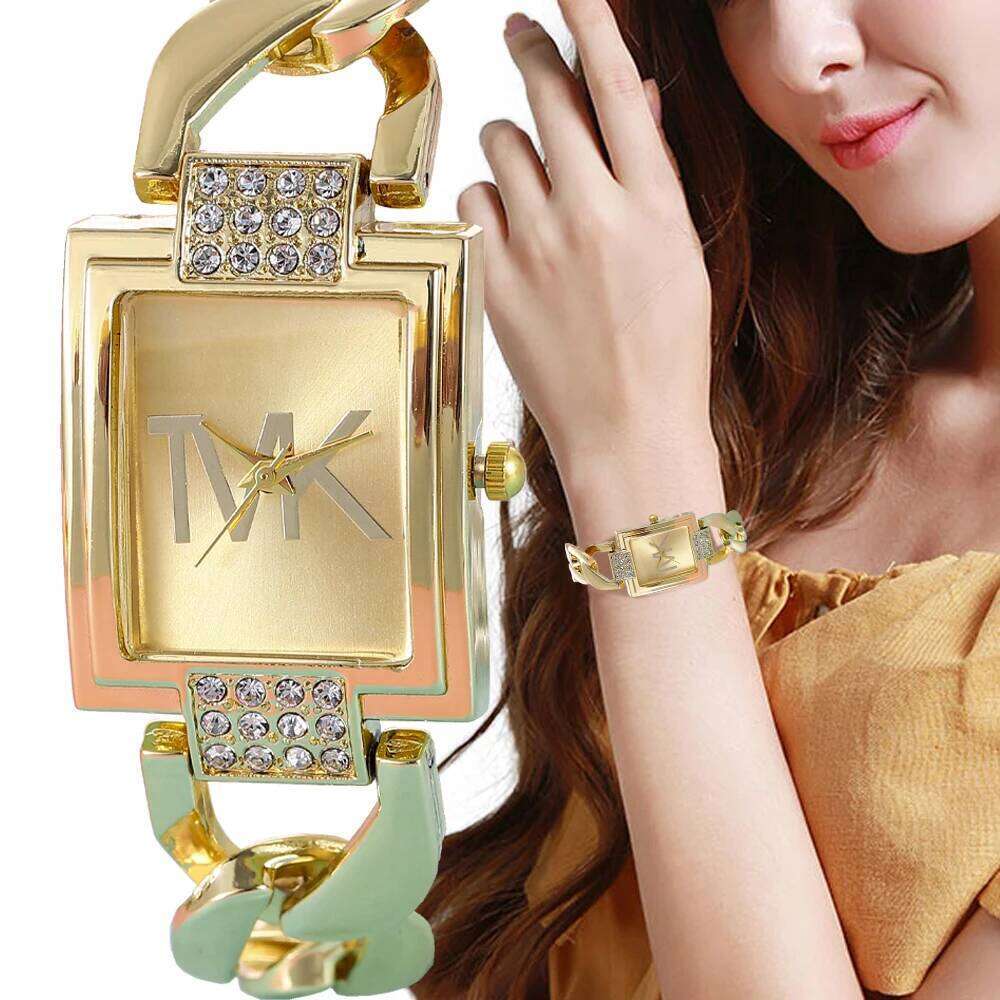 Luxury Brand Women's Fashion Elegant Style Metal Strap Square Trendy Quartz for Women Woman's Wrist Clock H260228